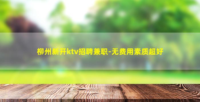 柳州新开ktv招聘兼职-无费用素质超好